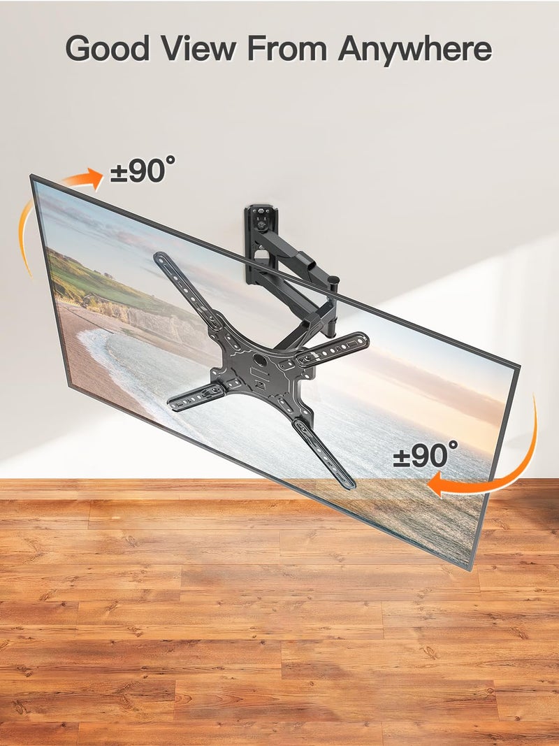ELIVED TV Wall Mount for Most 26-60 Inch TVs, Swivel and Tilt Full Motion TV Mount with Single Stud Perfect Center Design, Wall Mount Bracket Max VESA 400x400mm, Corner Mount Holds up to 77 lbs. - Image 5